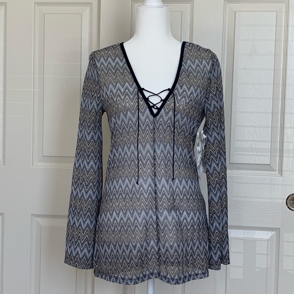 Sheer Blue Tunic, M, NWT